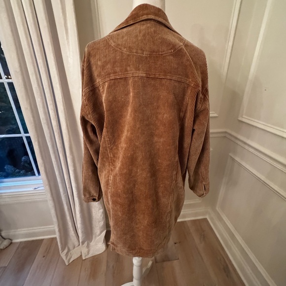 POL Clothing Frayed Hem Brown Corduroy Trucker Jacket - Picture 8 of 11